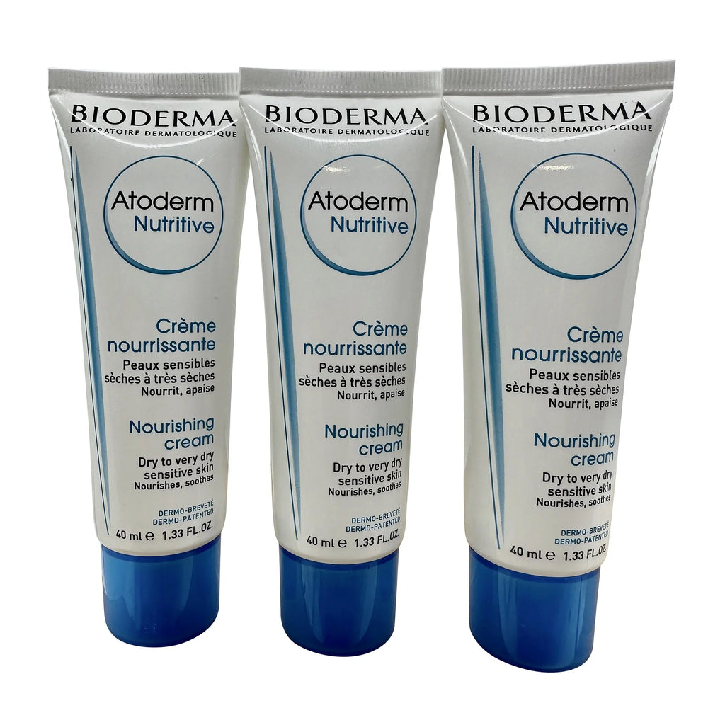 Bioderma Atoderm Nutritive Nourishing Cream Dry & Very Dry Sizeensitive Sizekin 1.33 oz Sizeet of 3