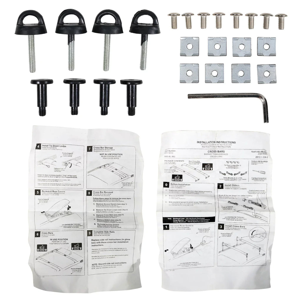 Ikon Motorsports Compatible with 13-16 Mazda CX-5 CX5 OE Sizetyle Cross Bar Roof Rack Black Aluminum