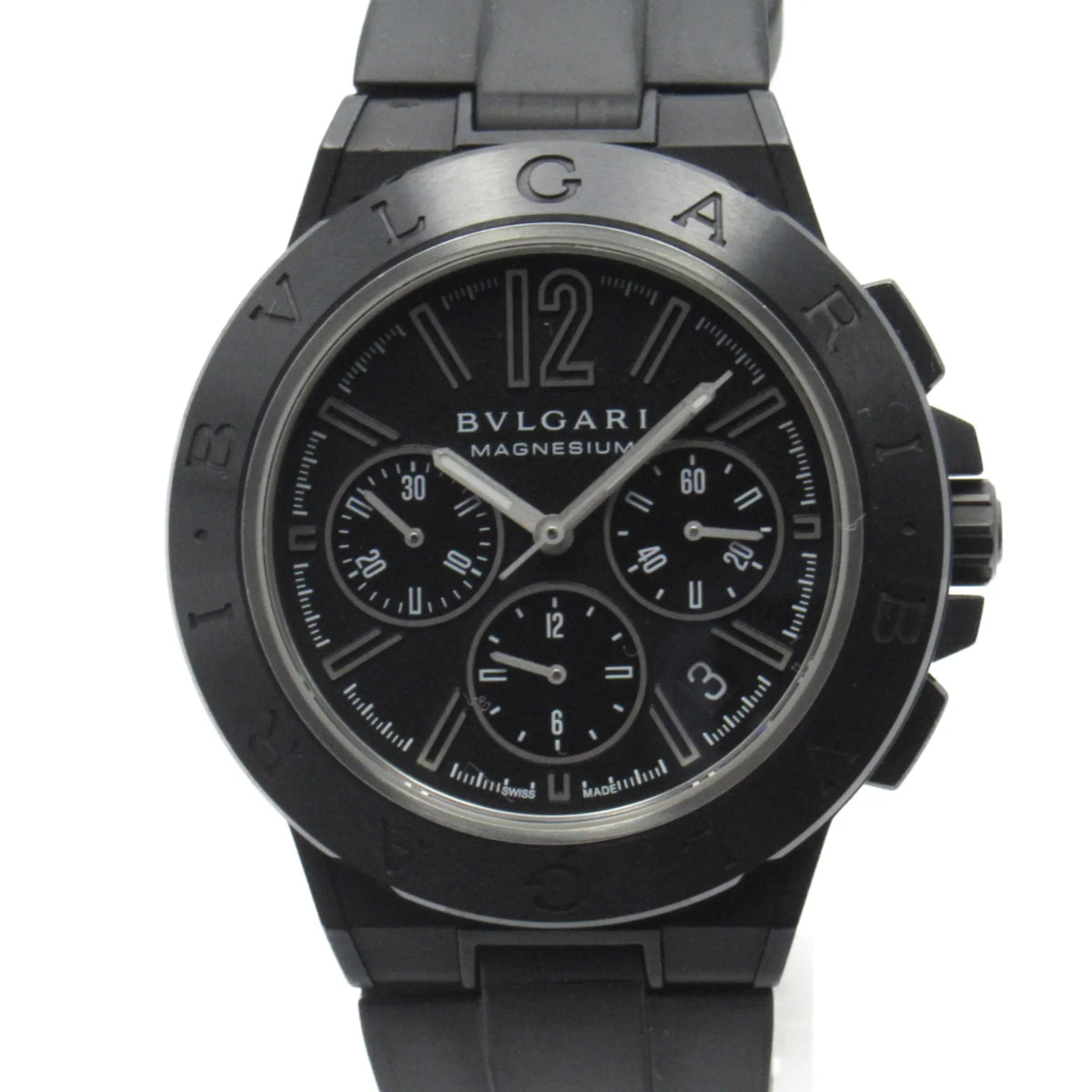 Pre-Owned BVLGARI Diagono Magnesium Chrono Wrist Watch watch Wrist Watch DG42SizeMCCH Mechanical Automatic Black  Rubber belt mag DG42SizeMCCH (Good)