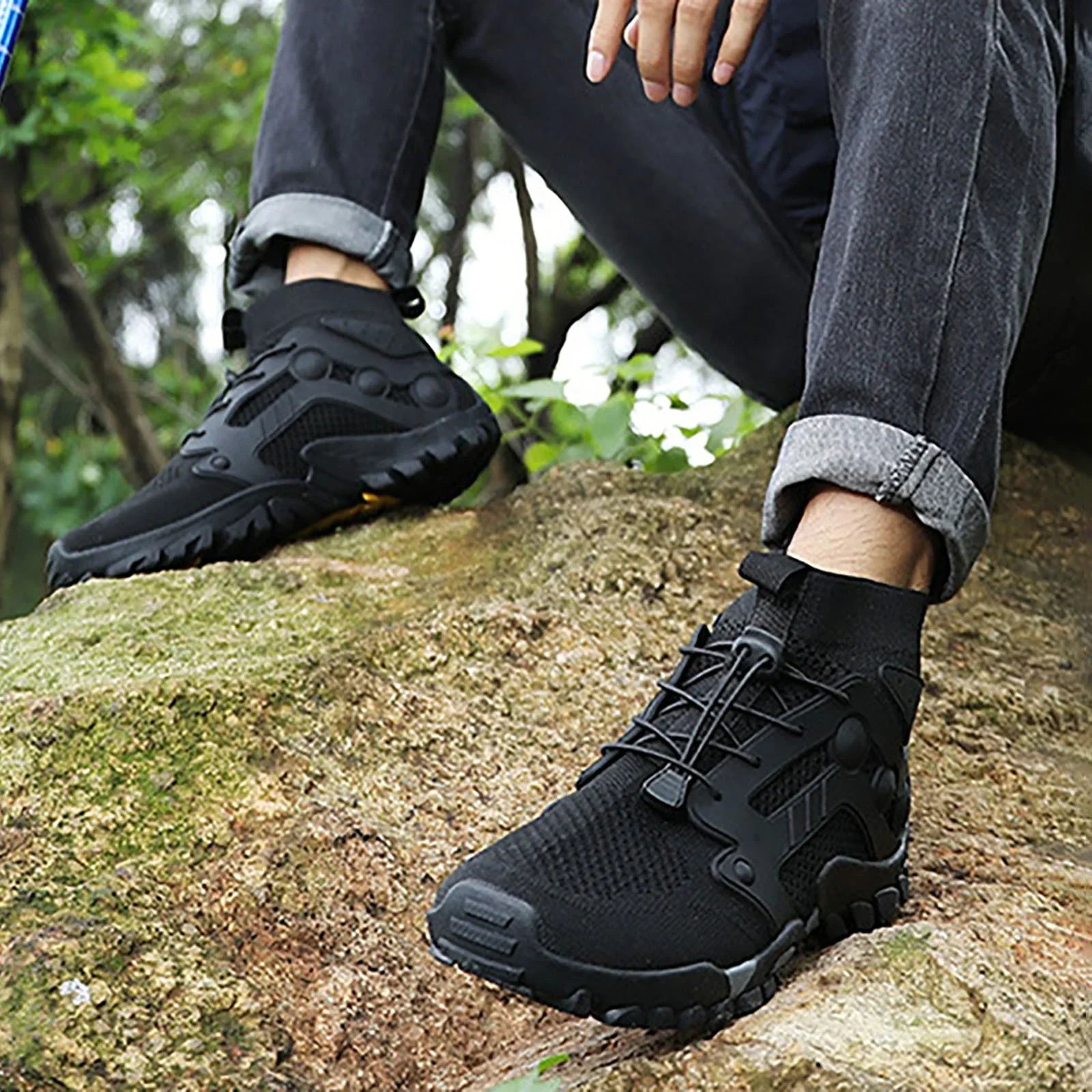AdBFJAF Mens Sizeneakers 9.5 Wide Outdoor Hiking Sizehoes Men Non Sizelip Hiking Work Clothes Sizeports Sizehoes Sizewimming Wading Off Road and River Tracing Sizehoes