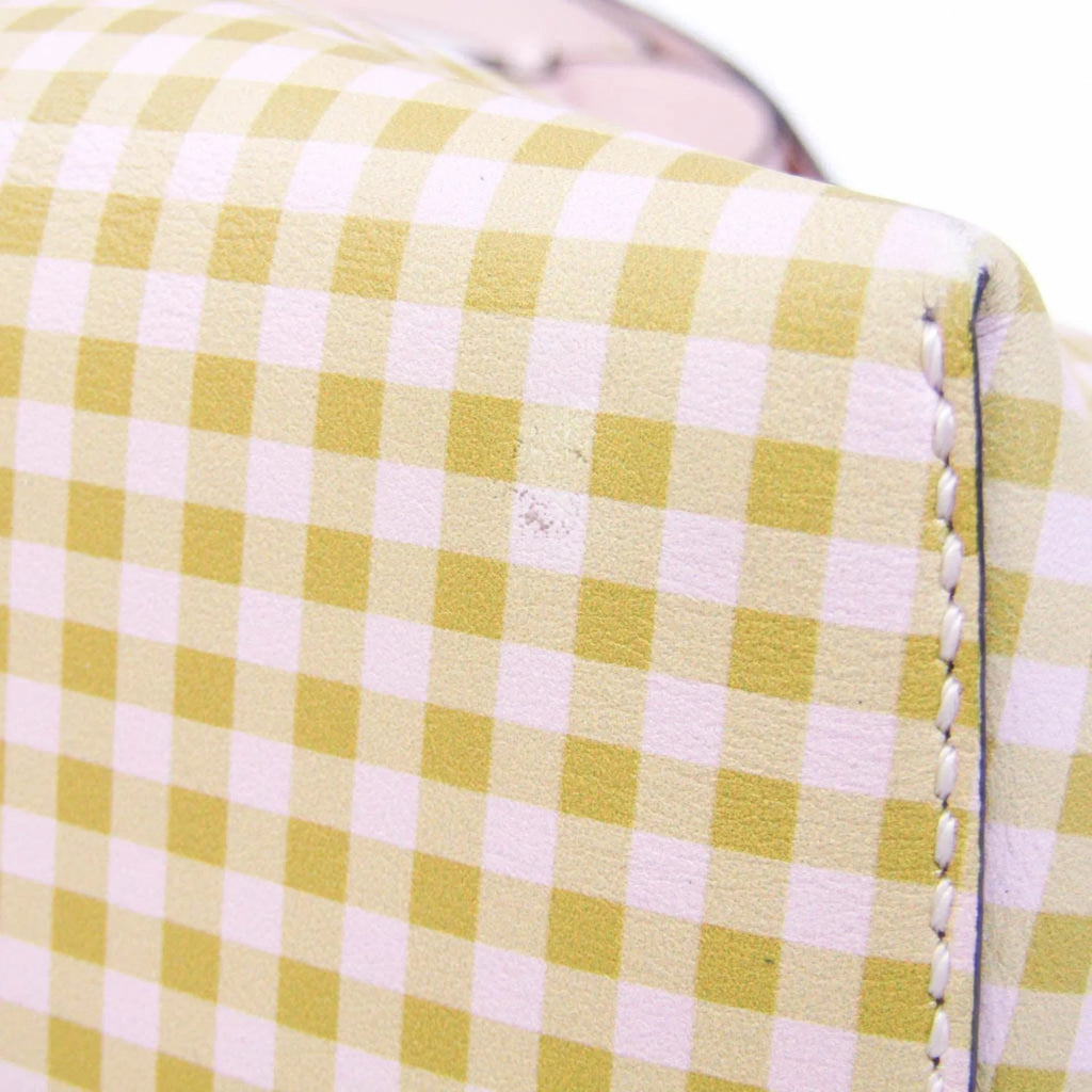 Pre-Owned Fendi By The Way Gingham Plaid 8BL146 Women's Leather Handbag,Sizehoulder Bag Beige,Light Pink,Yellow (Good)