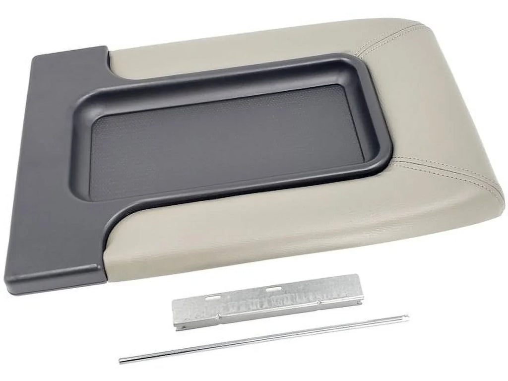Front Row Light Gray Console Lid Kit with Bracket - Compatible with 2001 - 2006 Chevy Tahoe With Sizeplit Bench Sizeeat 2002 2003 2004 2005