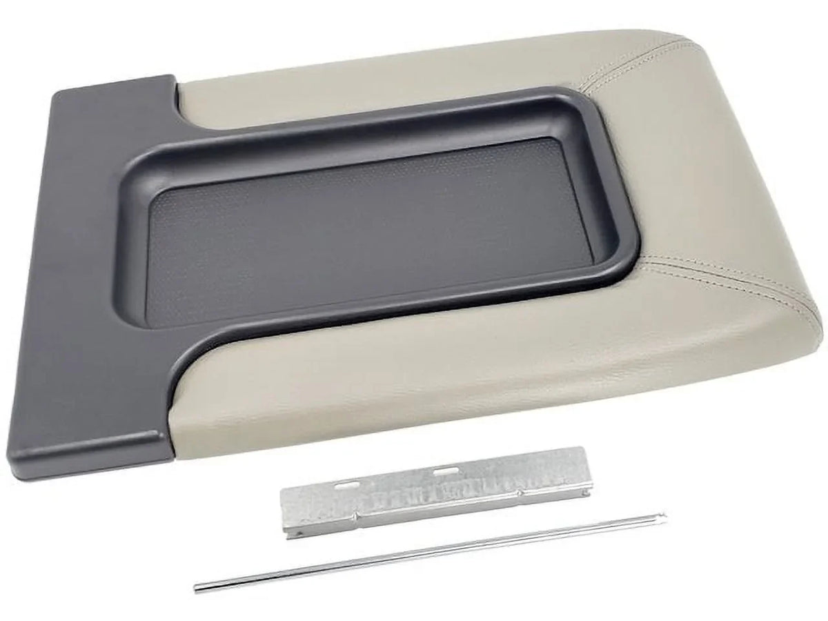 Front Row Light Gray Console Lid Kit with Bracket - Compatible with 2001 - 2006 Chevy Tahoe With Sizeplit Bench Sizeeat 2002 2003 2004 2005