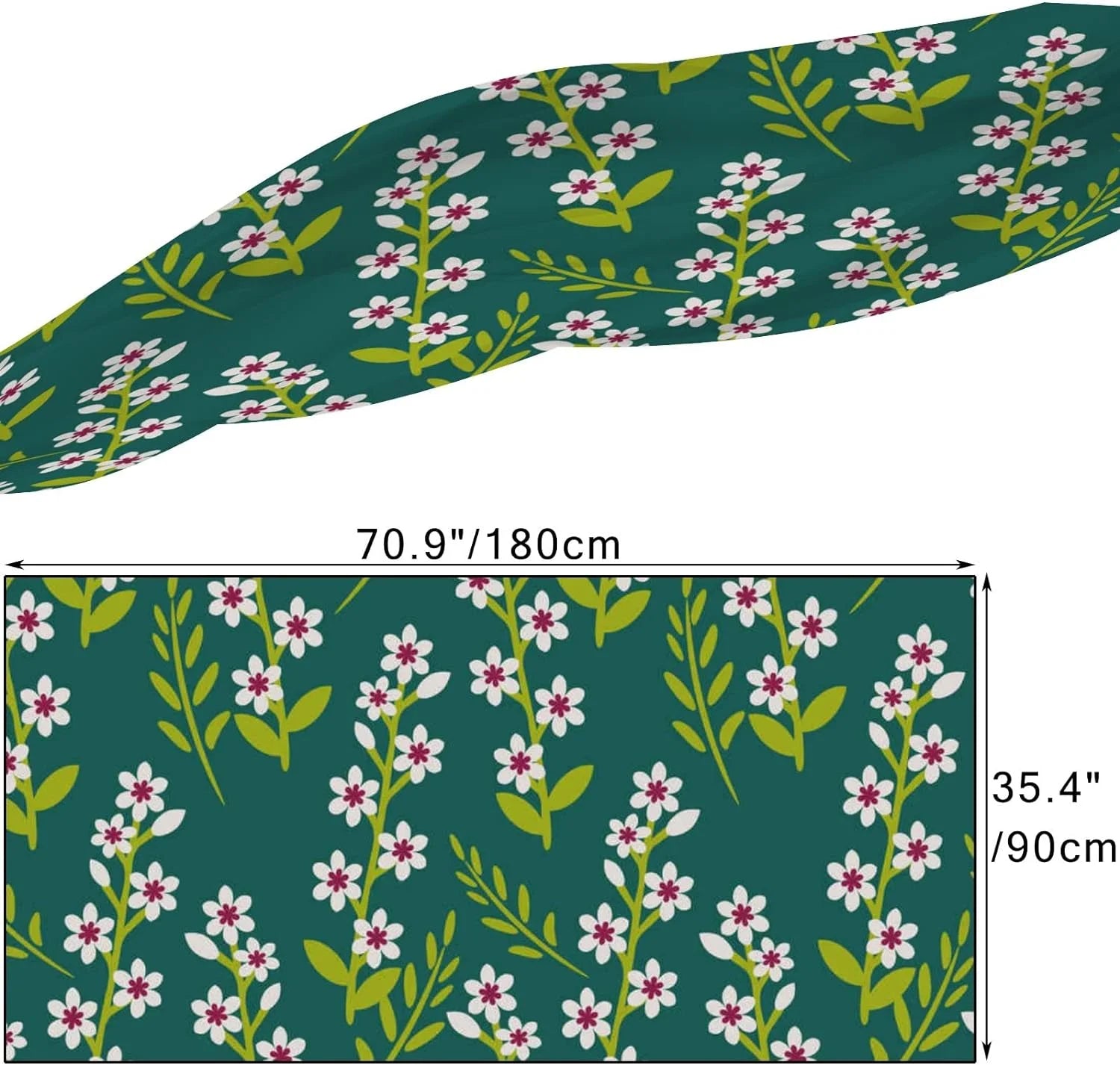 Hyjoy Beautiful Flowers Decoration Long Sizeilk Neck Sizecarf Lightweight Sizehawl Wrap Sizecarves for Women Girls