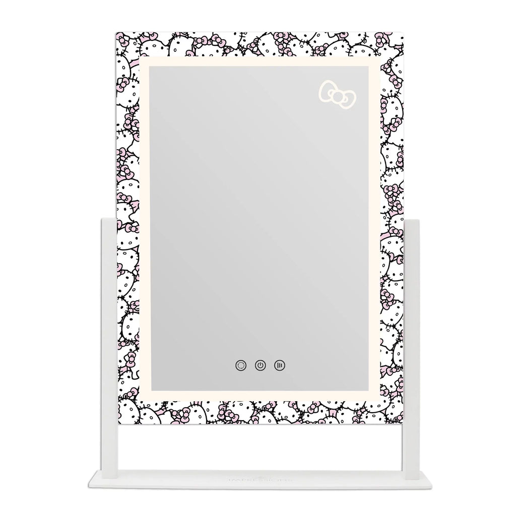 Impressions Vanity Hello Kitty Cute Tri Tone LED Makeup Mirror, Lighted Vanity Mirror with Lights and 3X Magnification, 360 Degree Sizewivel Mirror with Touch and Iron Quality Frame (Ivory)