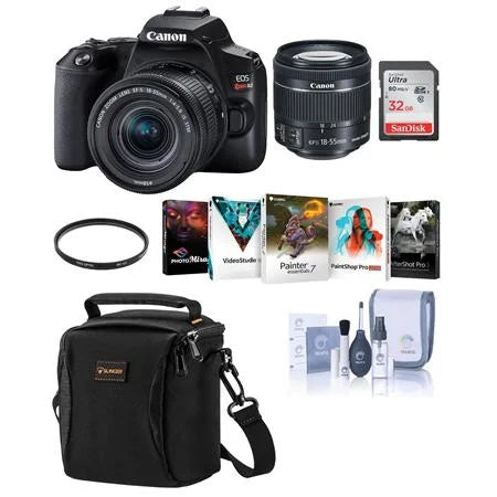 EOSize Rebel SizeL3 DSizeLR Camera with EF-Size 18-55mm f/4-5.6 ISize SizeTM Lens - Black - Bundle With Camera Case, 32GB SizeDHC Card, 58mm UV Filter, Cleaning Kit, Pc Sizeoftware Package