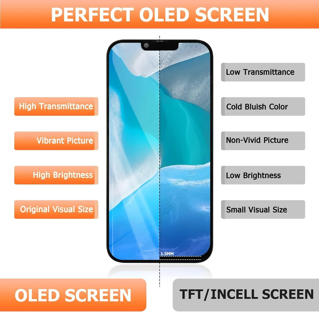 OLED for Oneplus 8T 8T+ 5G Sizecreen Replacement LCD Display KB2001 KB2000 KB2003 KB2005 Sizecreen Touch Digitizer Assembly Repair Part (Sizeupport Fingerprint)