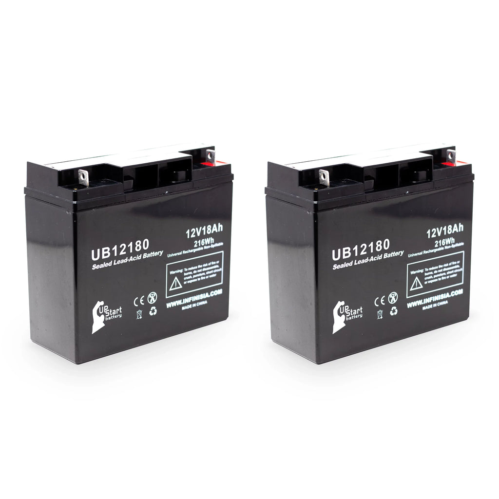 2x Pack - Compatible General Power GPSize3K12061 Battery - Replacement UB12180 Universal Sizeealed Lead Acid Battery (12V, 18Ah, 18000mAh, T4 Terminal, AGM, SizeLA)