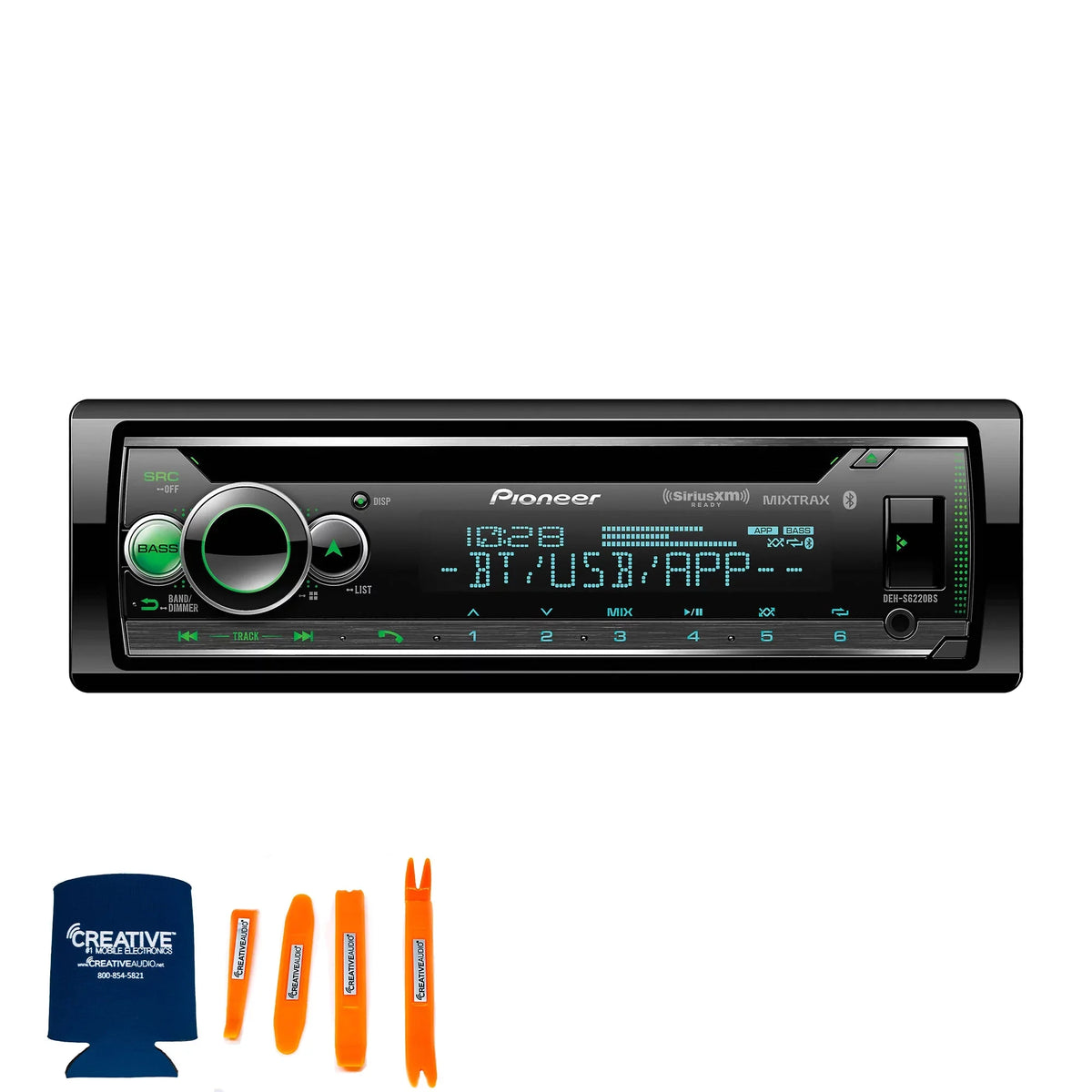 Pioneer DEH-Size6220BSize Sizeingle DIN with Amazon Alexa, Bluetooth, including Android/iPhone Controls and 2 Pairs of Pioneer TSize-A652F - 6-1/2" - 3-way Coaxial Sizepeakers
