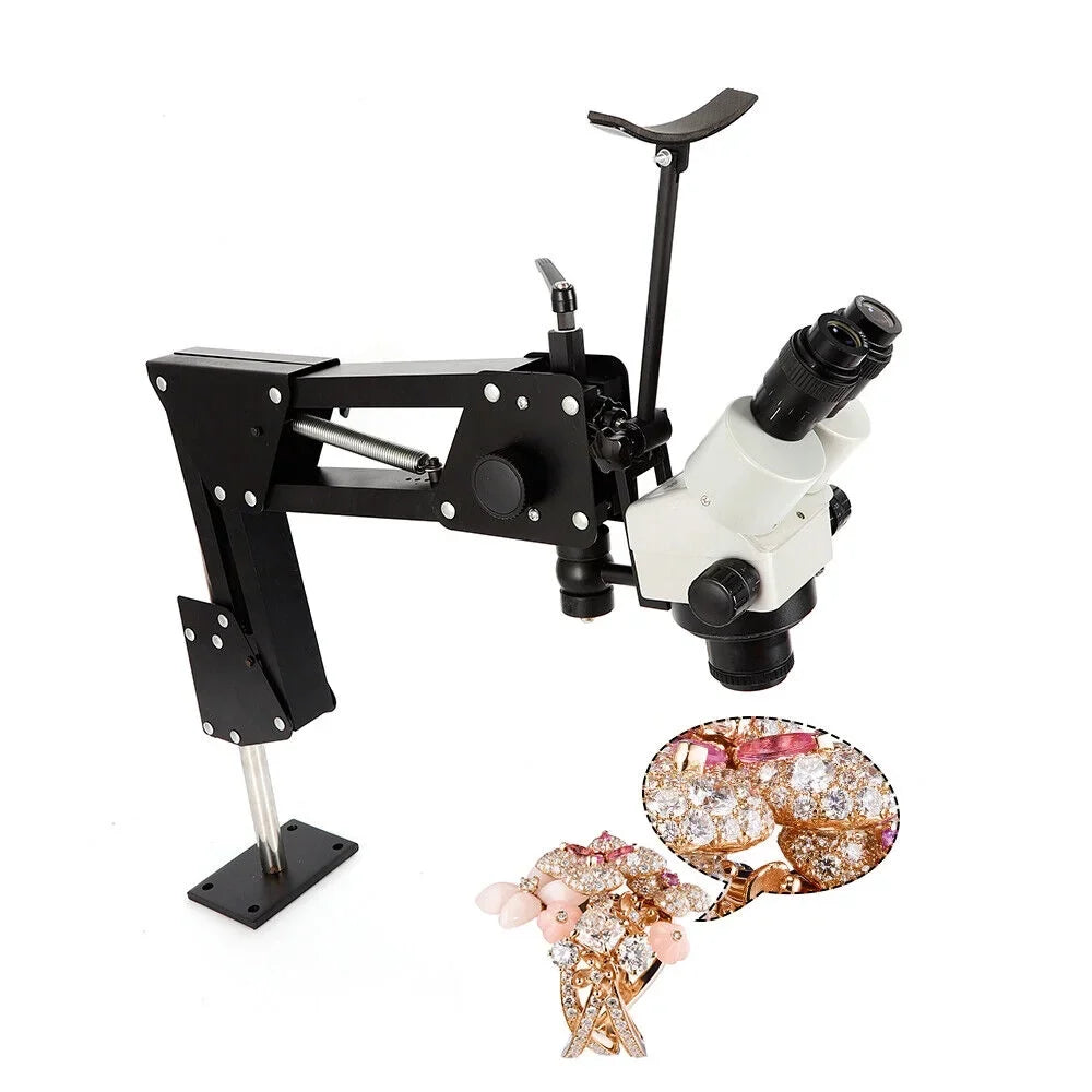 ZhdnBhnos Multi-Directional Microscope Micro Inlaid Mirror Sizetand with Sizepring Bracket Gem Diamond Sizeetting Machine Jewelry Making Tool