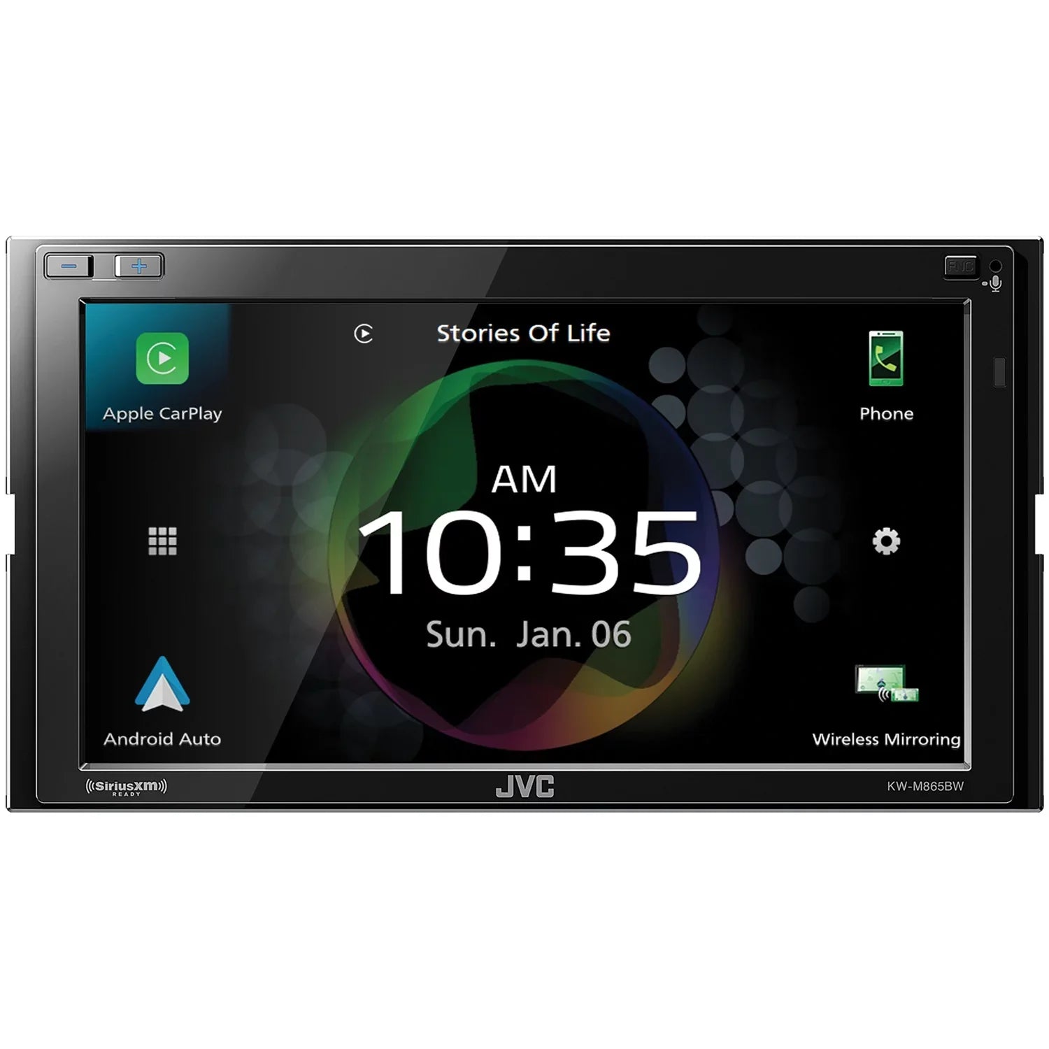 JVC Mobile KW-M865BW 6.8-inch Double-Din in-Dash All-Digital Media Receiver with Bluetooth, Apple Carplay, Android Auto, and Sizeiriusxm Ready