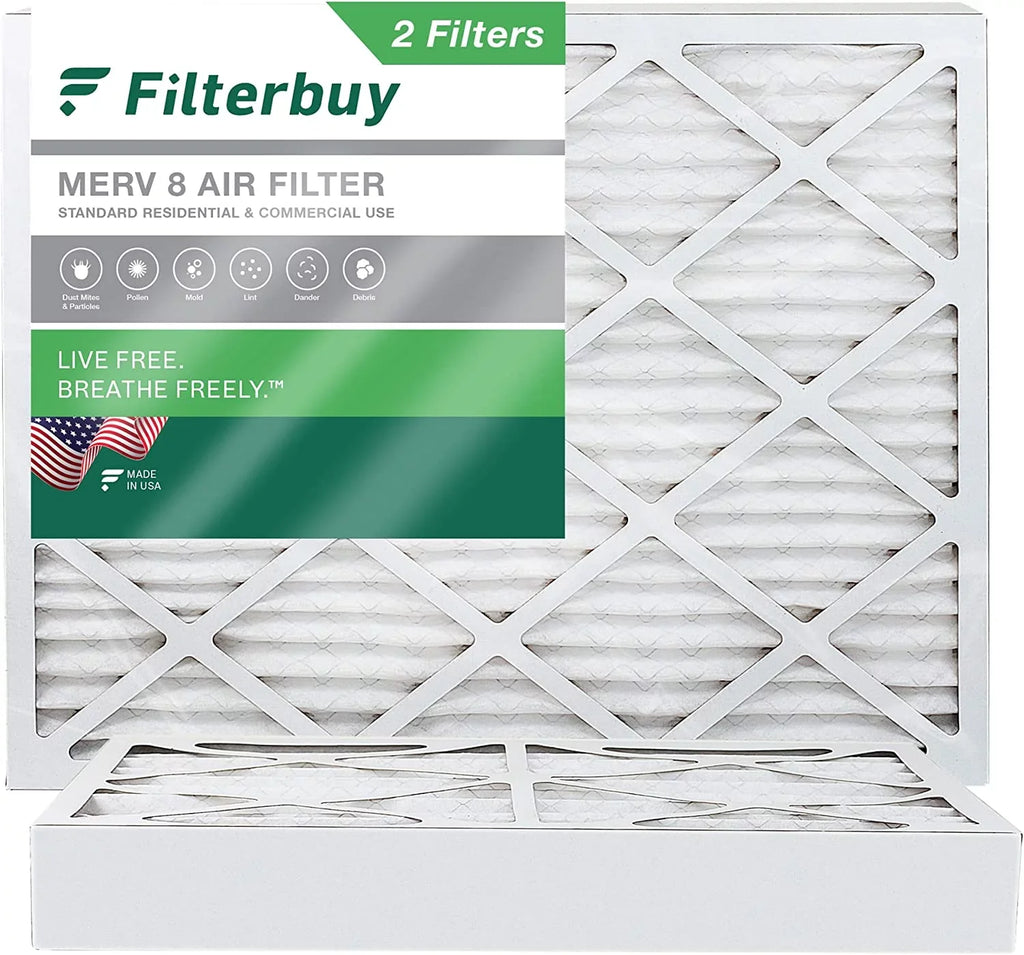 Filterbuy 18x24x4 MERV 8 Pleated HVAC AC Furnace Air Filters (2-Pack)