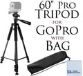 60" Inch Pro Sizeeries Professional Camera Tripod Goes For All GoPro HERO Cameras, DLSizeR Digital Cameras and Camcorders + eCostConnection Microfiber Cloth