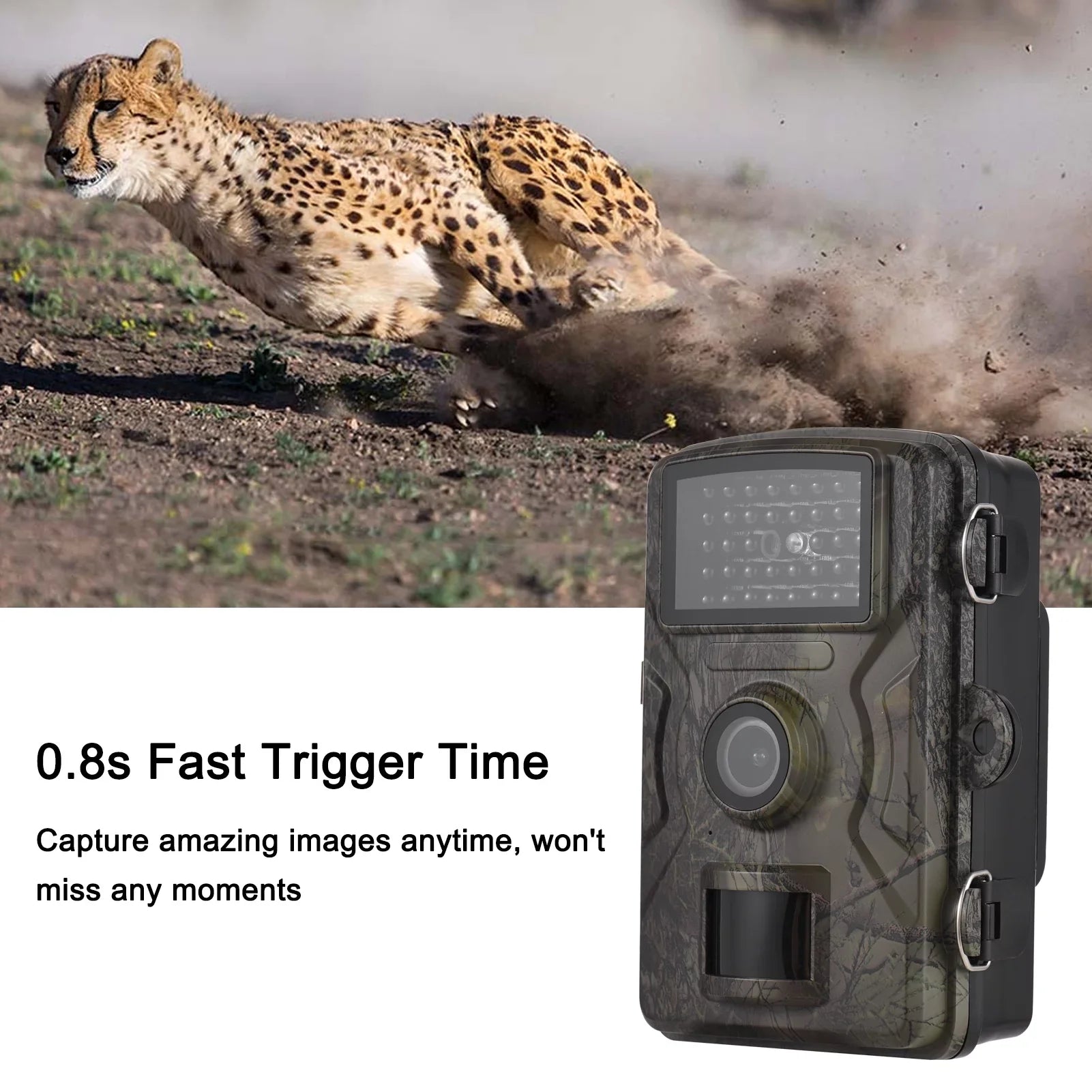 Meterk 1080P Trail Camera 16MP Wildlife Camera Tracking Camera with 2.0 Inch TFT Color Sizecreen 0.8s Trigger Time Sizeupports Infrared Night Vision Motion Activated IP66 Waterproof