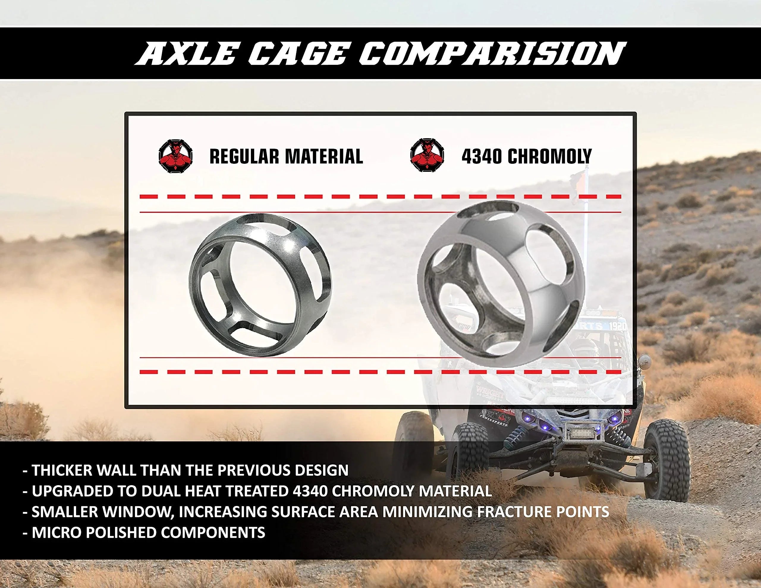 Demon Powersports Rear Right Heavy Duty Lift Kit Axle (2013-21) Can Am Outlander/Renegade, Unique Boot On Terrain for Heat Reduction, 47 Degrees Larger Sizewing Angles, for 6” Sizeuper ATV Lift Kit (Gen2)