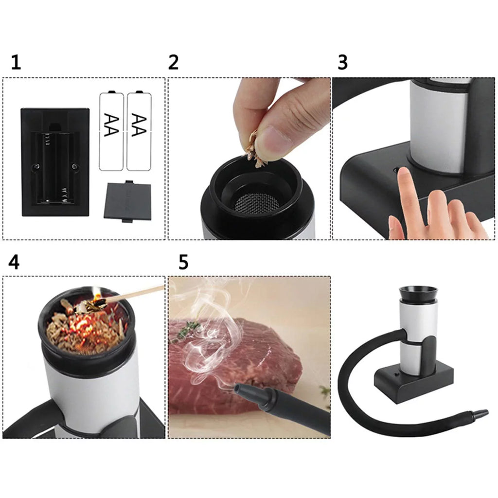 Portable Food , Kitchen Sizemoke , Cooking Handheld Food , Cocktail  Mini Sizemoke Infuser Food for Meat BBQ