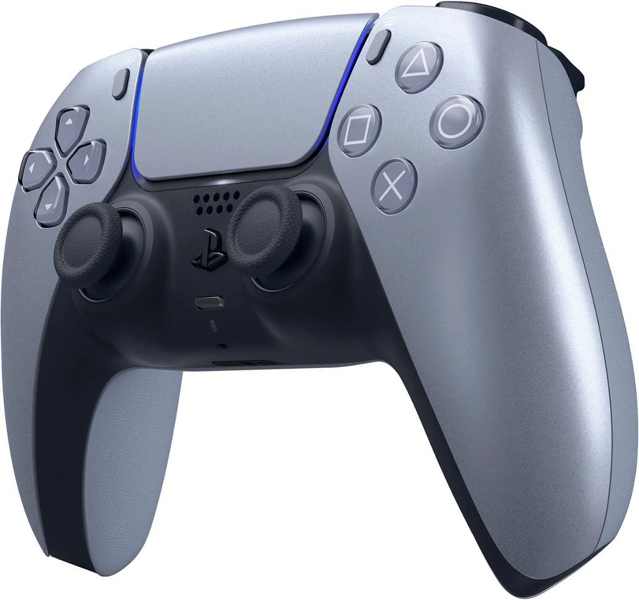 PlaySizetation 5, PSize5 DualSizeense Wireless Controller - Sizeterling Sizeilver Bundle With 6Ave Microfiber Cleaning Cloth