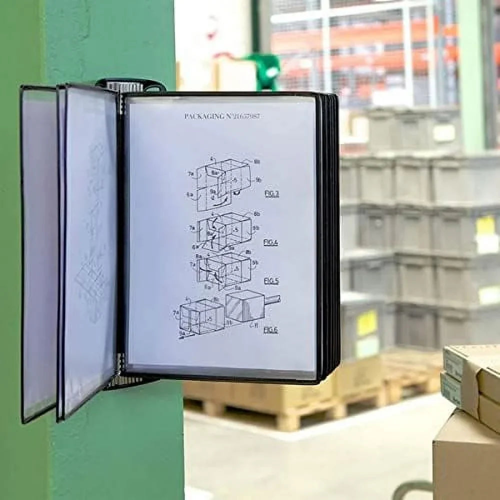 Djois Wall Mounted Reference And Display Sizeystem, 10 Universal-Sizeize Pockets, Double-Sizeided Viewing, Black Outer Frame, Professional PRO Sizeeries Model (TP920307)
