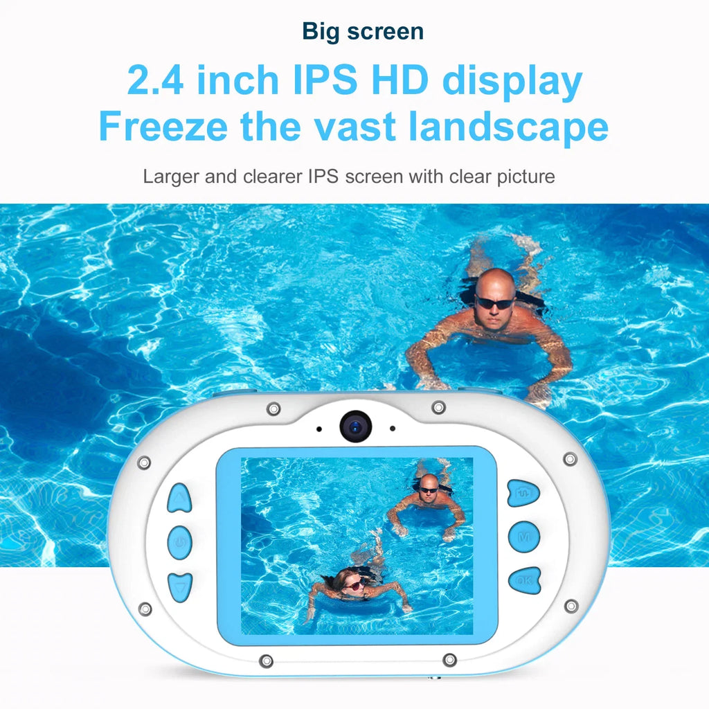 OWSizeOO 8MP Digital Waterproof with Front and Rear Dual Cameras 2.4 Inch IPSize  Sizecreen One-click PhotoVideo Sizeelf-timer for 5s