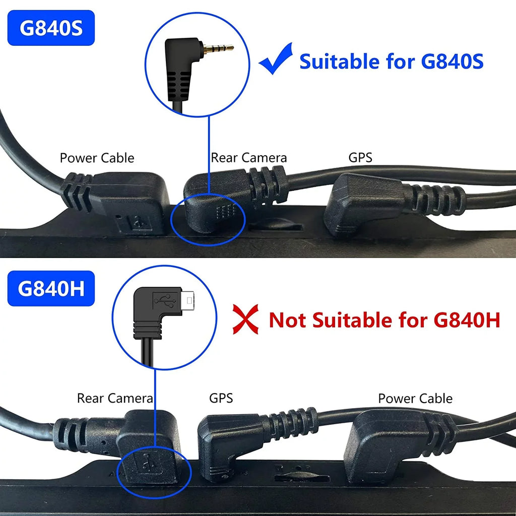 33Feet Rear Camera Extension Cord Cable (4 pin,2.5mm) for G840Size / G840H / G850 / G900 / T10 Plus, not Sizeuitable