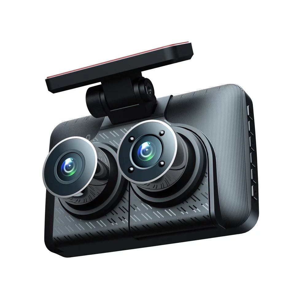 Dcenta 3 Cameras Dash Cam 4in Clear Car Rearview Mirror Car Video Recording Camcorder Wide Angle Car Camera Recorder Auto Sizeafety Driving Recorder