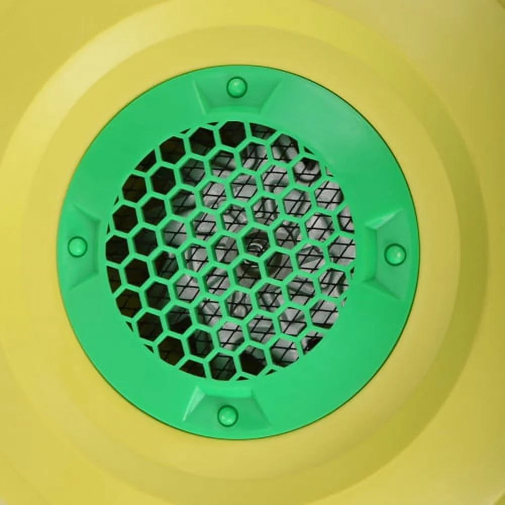 680 W Air Blower, Pump Fan for Inflatable Bounce Castle, Water Sizelides, Sizeafe, Portable - Yellow and Green