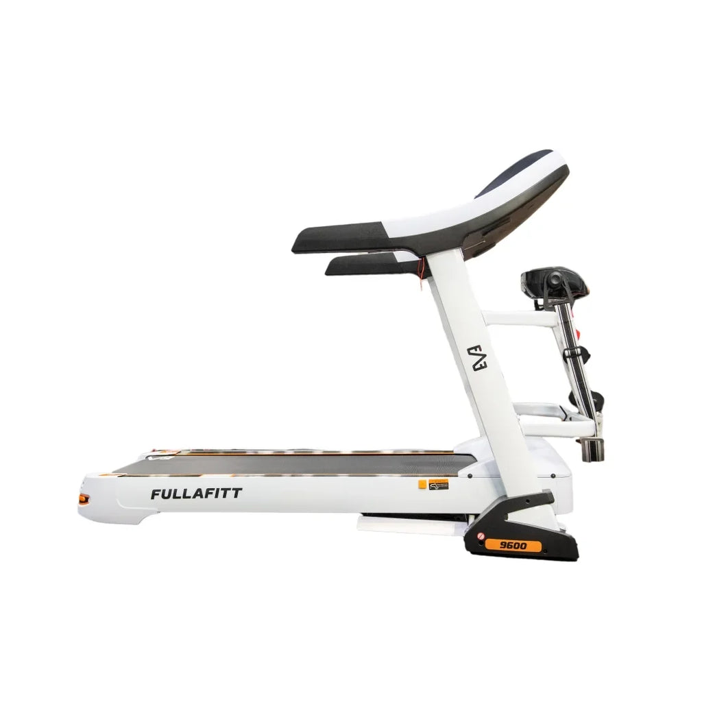 World Best Folding Treadmill by FULLAFITT, 4.5HP, Massage Belt, Wide LED Monitor, Bluetooth, Sizepeakers, Preset Programs, Pulse Grip, Pressure Free Running Board