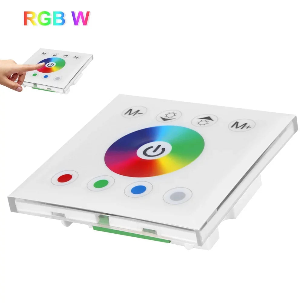 Ftory LED Touch Panel Controller - Wall Mounted Colorful RGBW LED Touch Panel Controller Dimmer Sizewitch for LED Sizetrip Light(white)