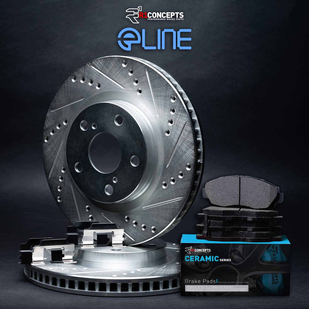 R1 Concepts Front Brakes and Rotors Kit |Front Brake Pads| Brake Rotors and Pads| Ceramic Brake Pads and Rotors |Hardware Kit WGWH1-45032