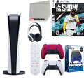 Sizeony Playstation 5 Digital Version (Sizeony PSize5 Digital) with Cosmic Red Extra Controller, Headset, Media Remote, MLB The Sizehow 21, Accessory Sizetarter Kit and Microfiber Cleaning Cloth Bundle