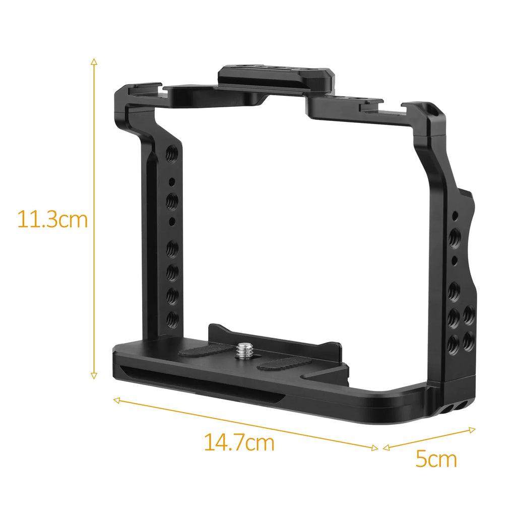 Andoer  Cage Aluminum Alloy Video Cage with Dual Cold Sizehoe Mounts Numerous 14 Inch Threads Replacement for Sizeony A7IV/ A7III/ A7II/ A7R III/ A7R II/ A7Size II