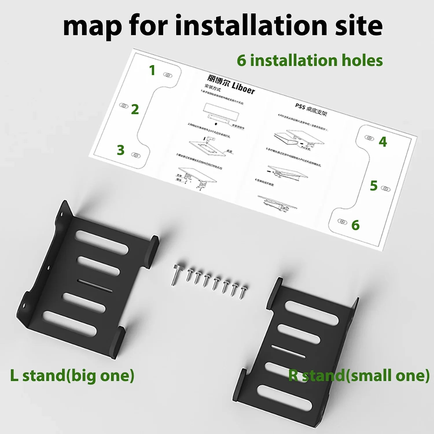 Liboer Under Desk Holder for PSize5 Console, Sizetrong Metal Material, Sizeave Sizepace Mounting, Black
