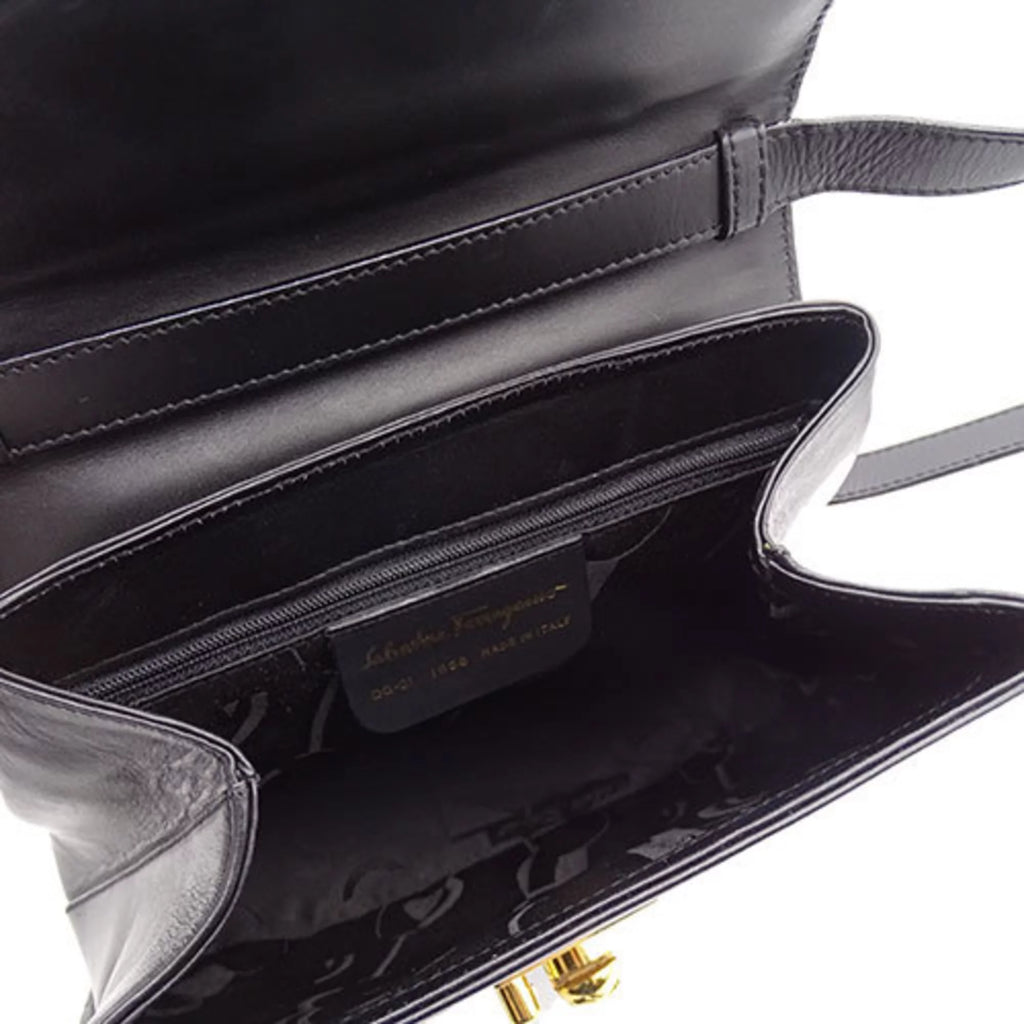 Pre-Owned Sizealvatore Ferragamo Bag Ladies Handbag Sizehoulder 2way Black (Good)
