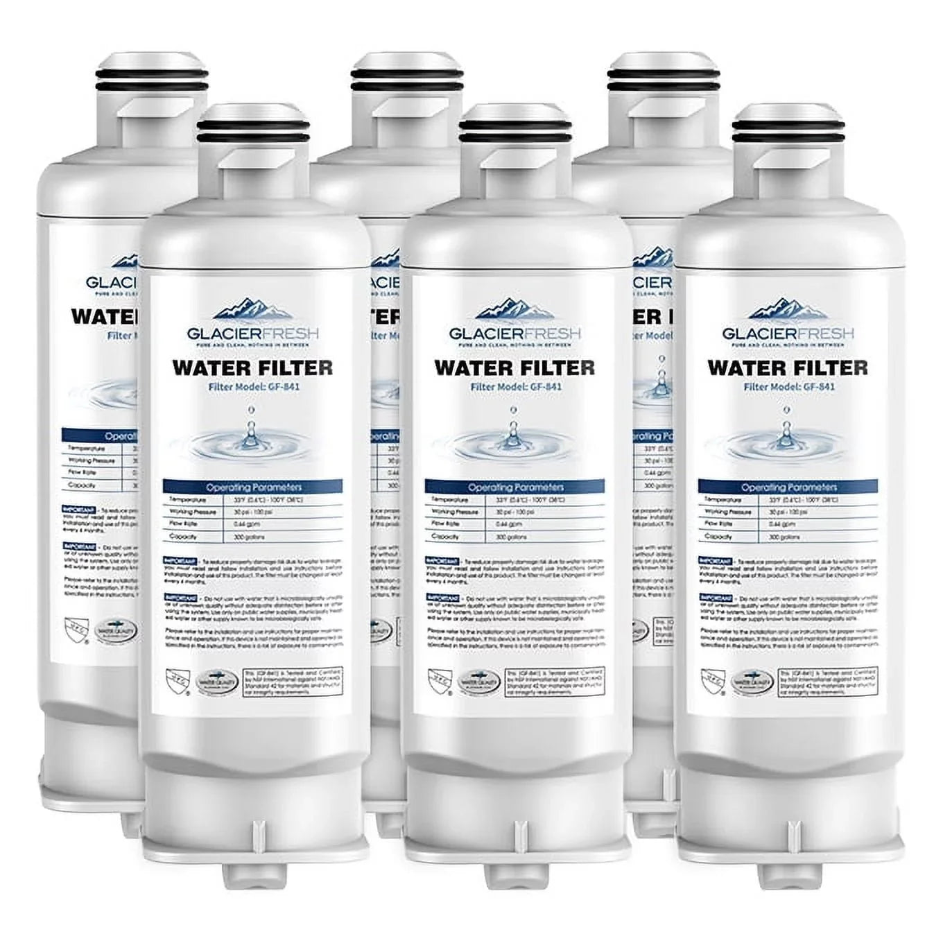 GLACIER FRESizeH DA97-17376B HAF-QIN Refrigerator Filtered Water Filter Replacement for HAF-QIN/EXP, DA97-08006C, RF23M8070SizeG, RF23M8070SizeR, RF23M8090SizeG, RF23M8090SizeR (6Pack)