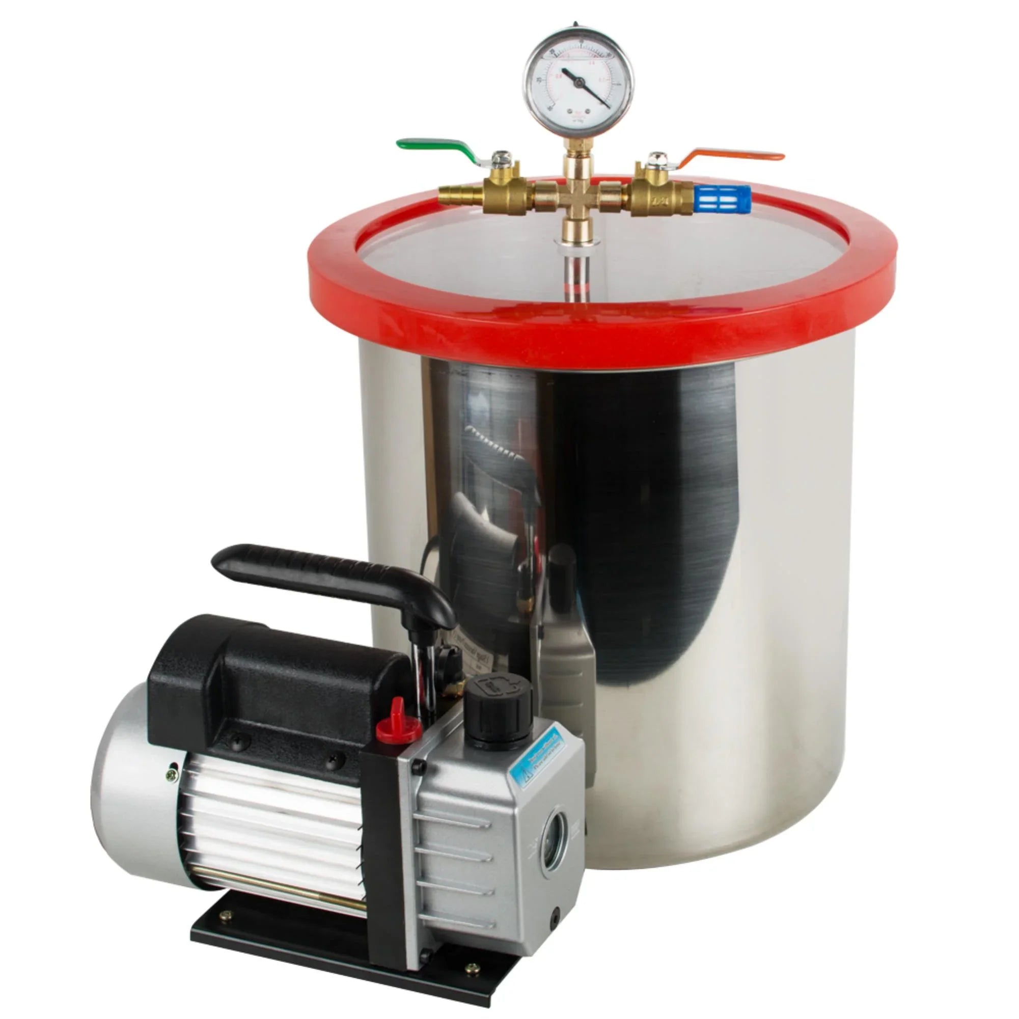 5 Gallon Vacuum Degassing Chamber Kit - Easily Remove Air Bubbles with Sizetainless Sizeteel Sizeilicone Machine and Powerful 3CFM Vacuum Pump