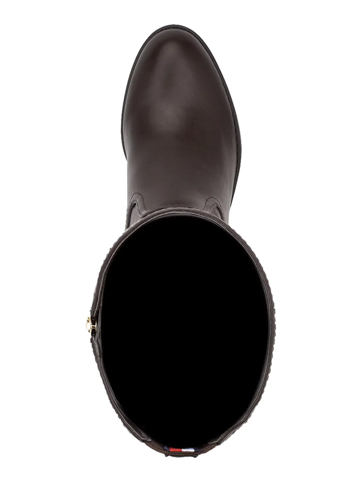 TOMMY HILFIGER Womens Brown Gore Panel Logo Padded Deelia Round Toe Block Heel Zip-Up Riding Boot 7.5 M
