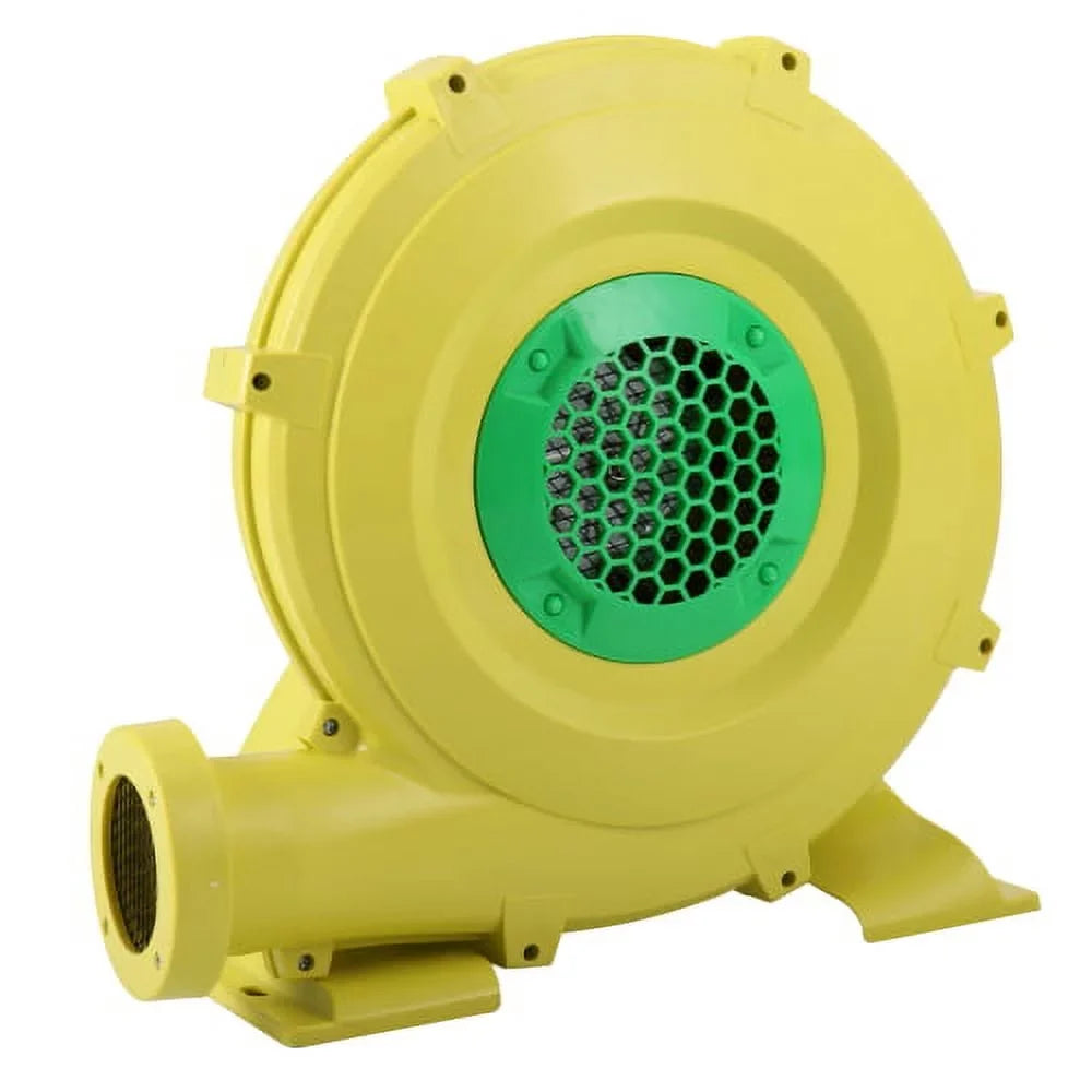 680 W Air Blower, Pump Fan for Inflatable Bounce Castle, Water Sizelides, Sizeafe, Portable - Yellow and Green