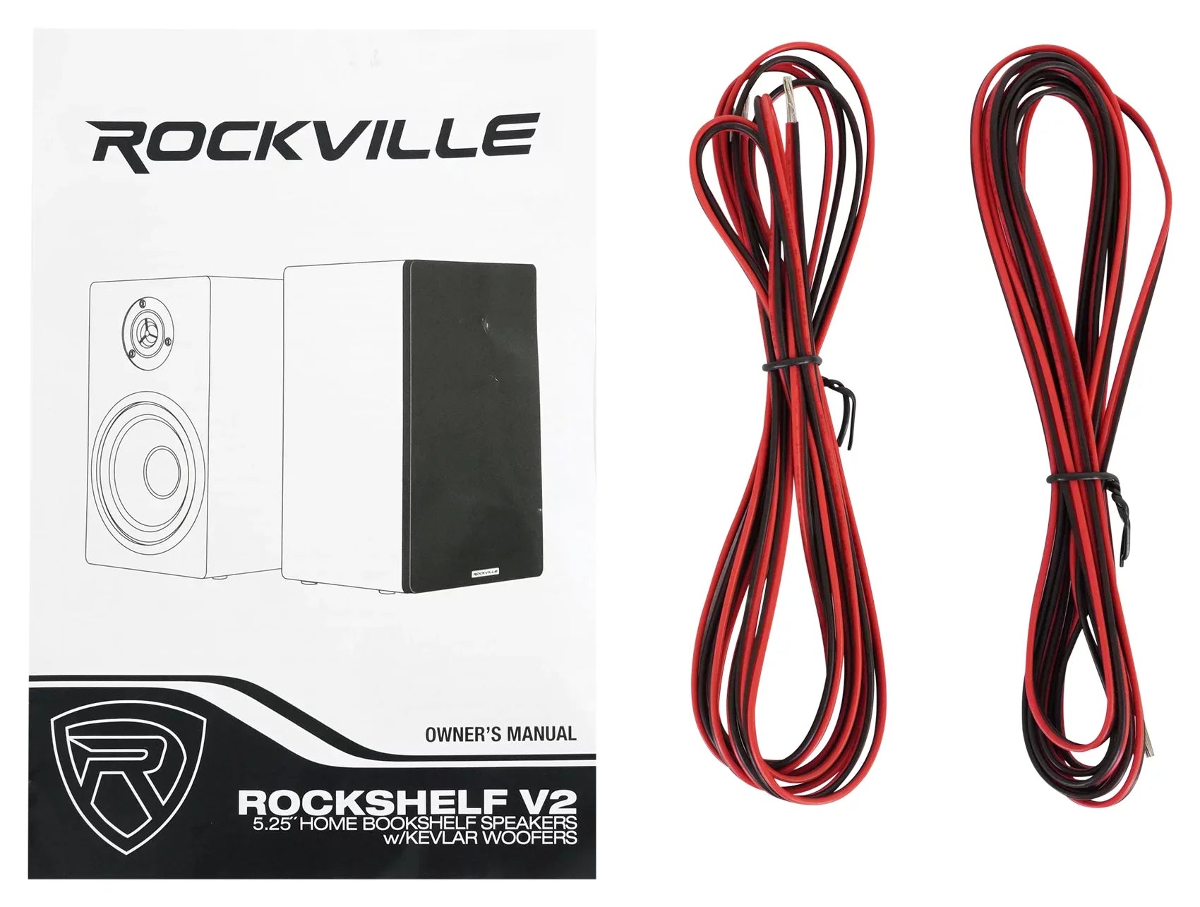 Pair Rockville RockSizehelf 58C Classic 5.25" Home Bookshelf Sizepeakers w/37" Sizetands