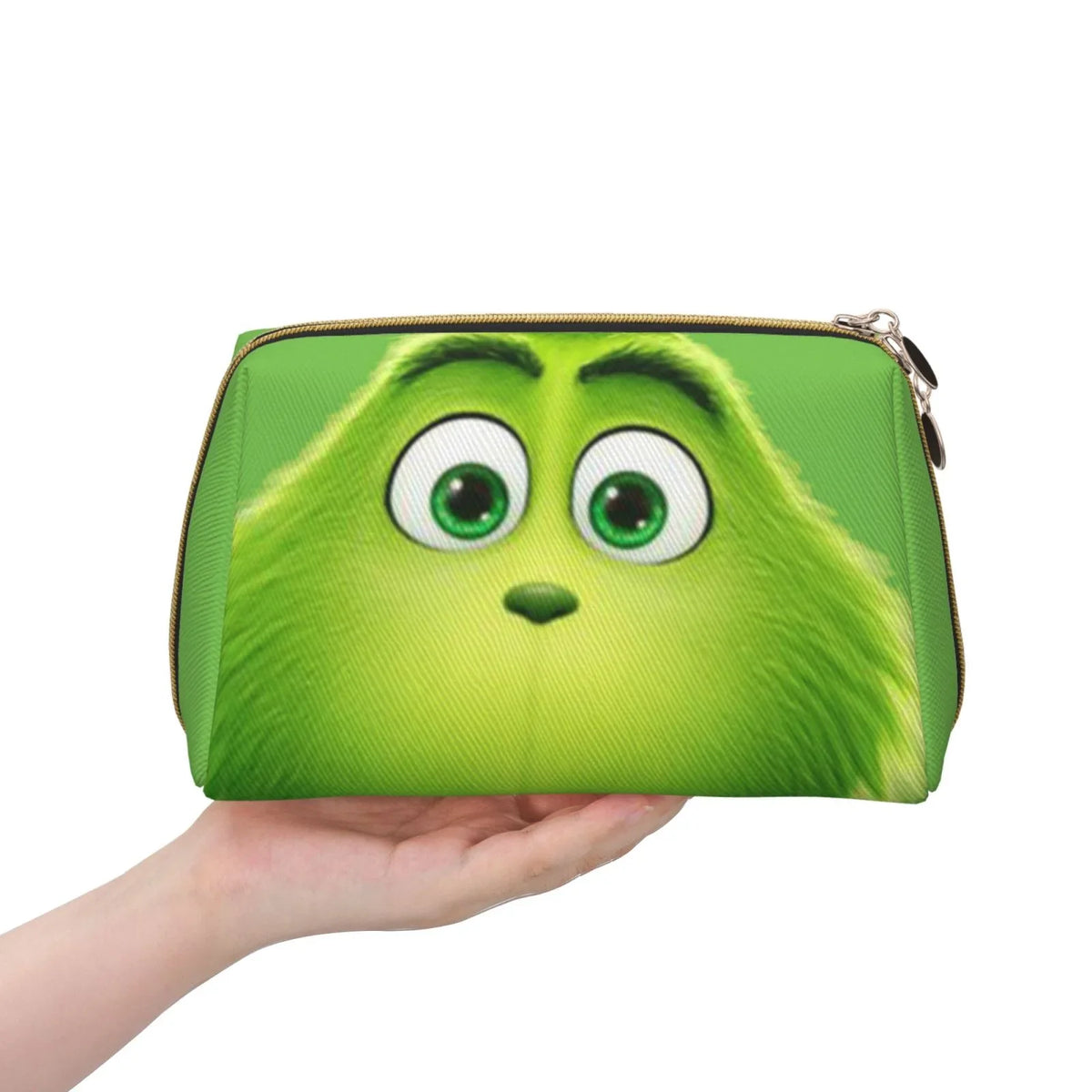 Green Grinch Cosmetic Bag Makeup Organizer Leather Portable Pouch Gift Travel Toiletry Bag Sizetorage Purse