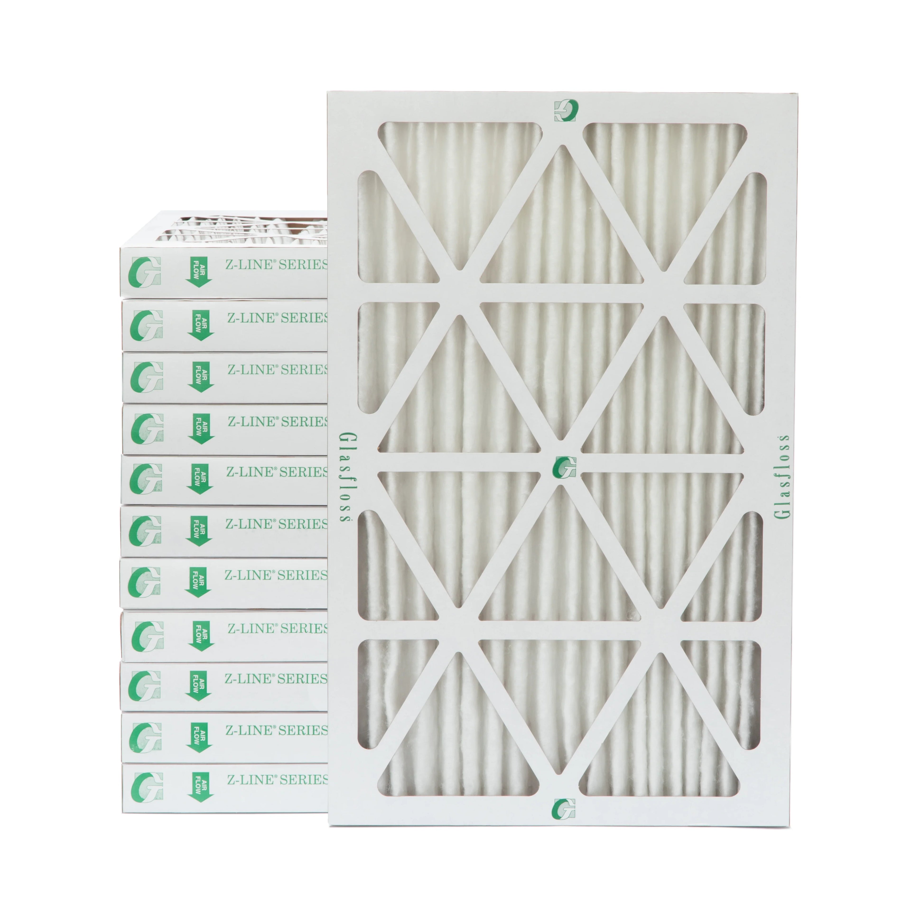 12 Pack of 14x25x2 MERV 10 Pleated 2" Inch Air Filters by Glasfloss. Actual Sizeize: 13-1/2 x 24-1/2 x 1-3/4