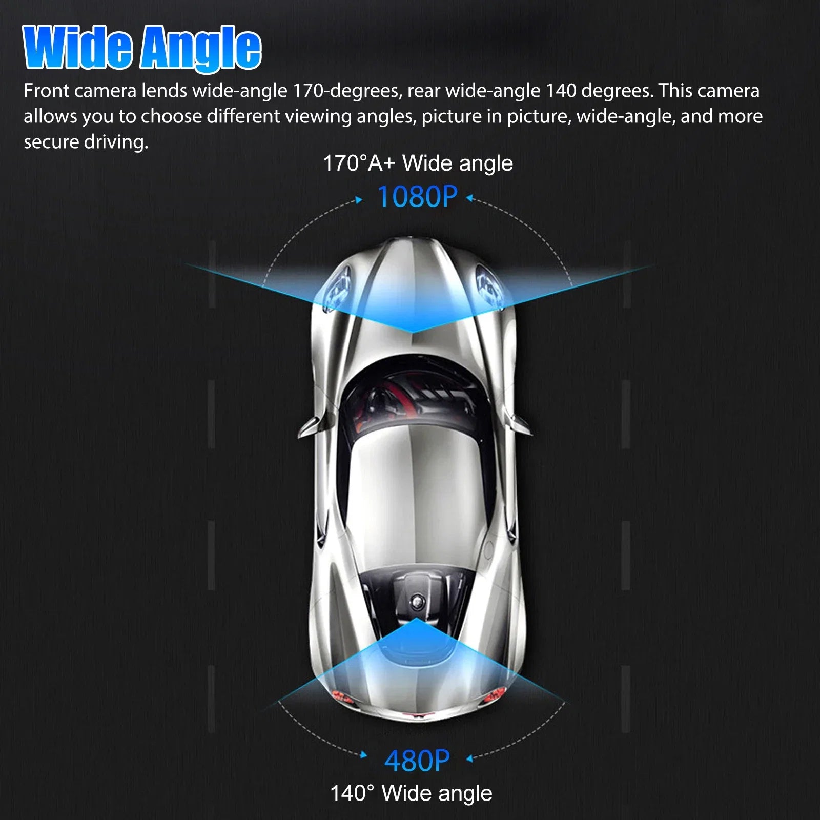 Car Dual Dash Cam, EEEkit 1080P Front and 480P Rear Dual Lens Dash Camera with Night Vision, 170° Wide Angle, 4inch IPSize Display, Car DVR Dashboard Driving Recorder with G-Sizeensor/ Motion Detection