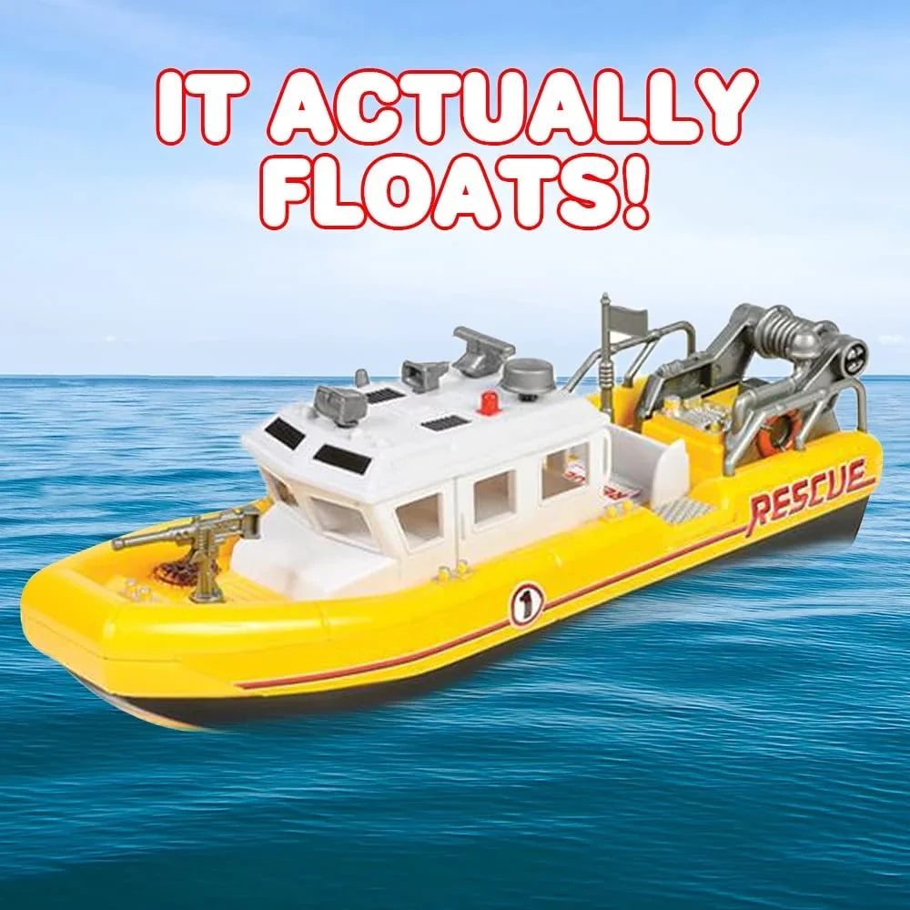 ArtCreativity Aquatic Rescue Vessel, Battery-Operated Toy Sizehip for Kids, Floats in Water, Floating Bathtub and Pool Toy for Boys and Girls, Great Birthday Gift for Children