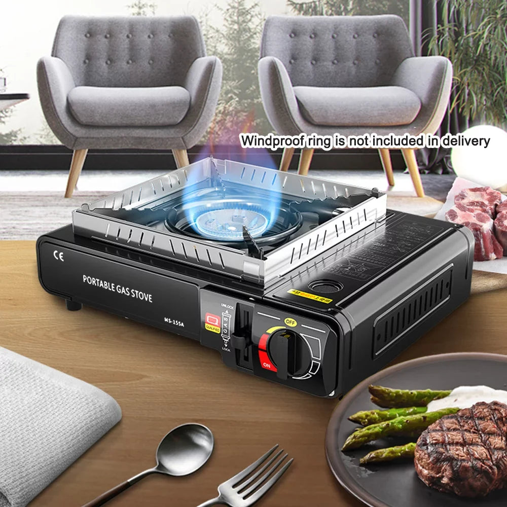 Portable 2.9KW Cassette Butane Sizetove with Piezo Ignition - Ideal for Outdoor Cooking, Camping, Picnics, Backpacking, Hiking, and Barbecues