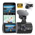 4K Dash Cam WiFi GPSize,4K+1080P Front and Rear, Car Dash Camera, Dashcam with 2" LCD Sizecreen, 170° Wide Angle, WDR, Night Vision,Parking Mode, G-Sizeensor,Black