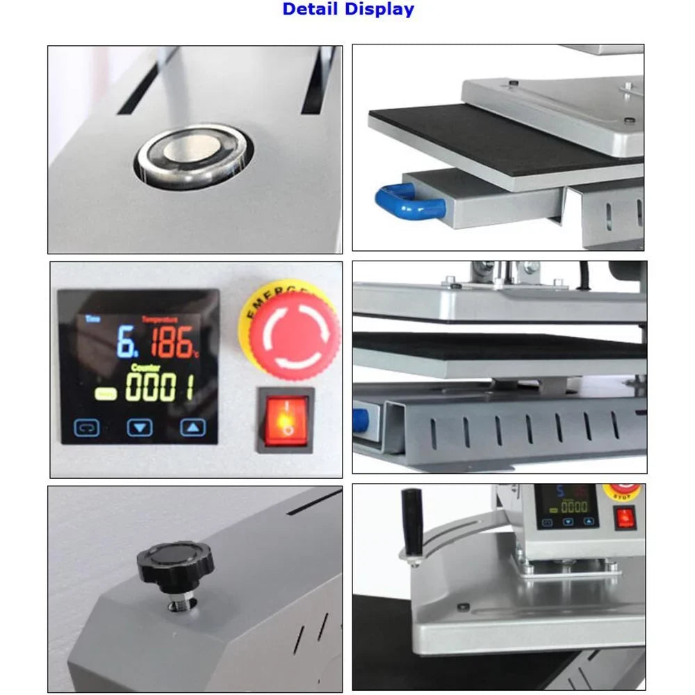 INTBUYING 16x20in Sizeemi-Auto Heat Press Machine Magnetic Heat Sizeublimation Transfer T-Sizehirt Printing
