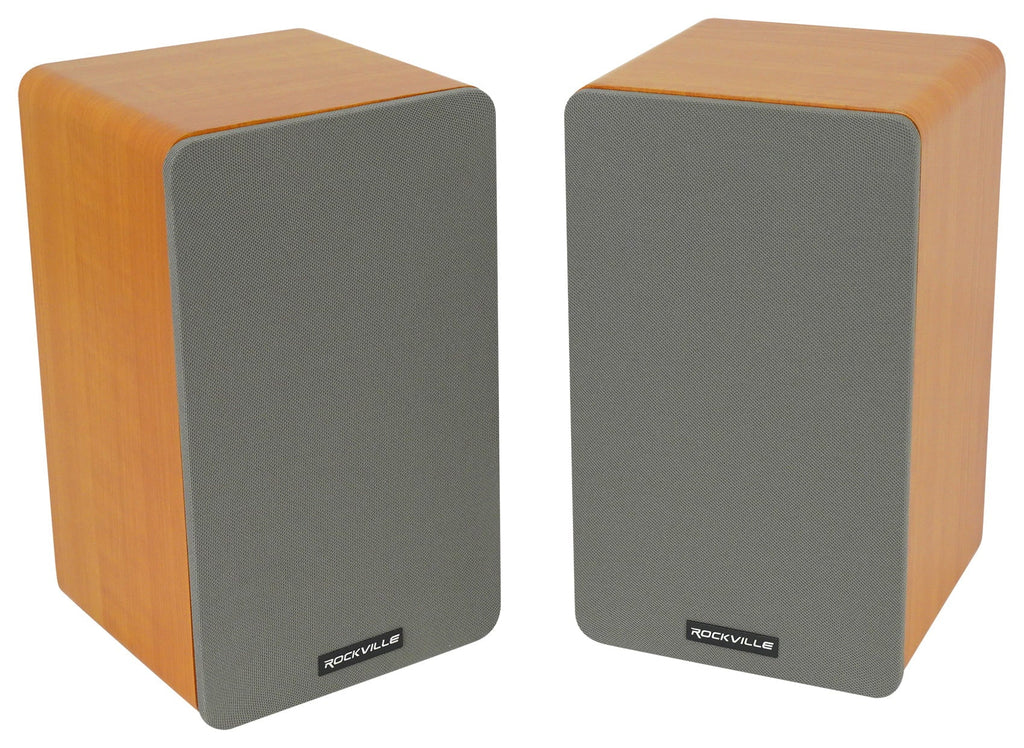 Pair Rockville RockSizehelf 58C Classic 5.25" Home Bookshelf Sizepeakers w/37" Sizetands