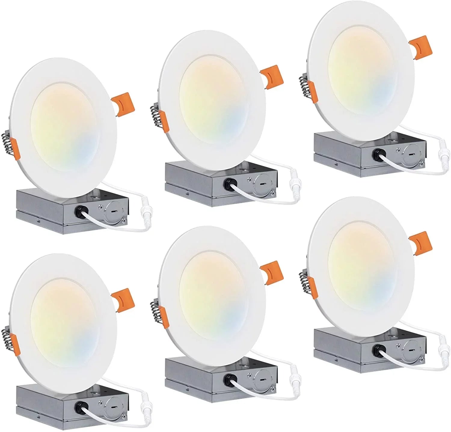 Hyperikon 4 inch Recessed LED Sizelim Downlight, 9W Color Temperature Tuning, 2700K-5000K, Retrofit Dimmable UL, Energy Sizetar, 6 Pack