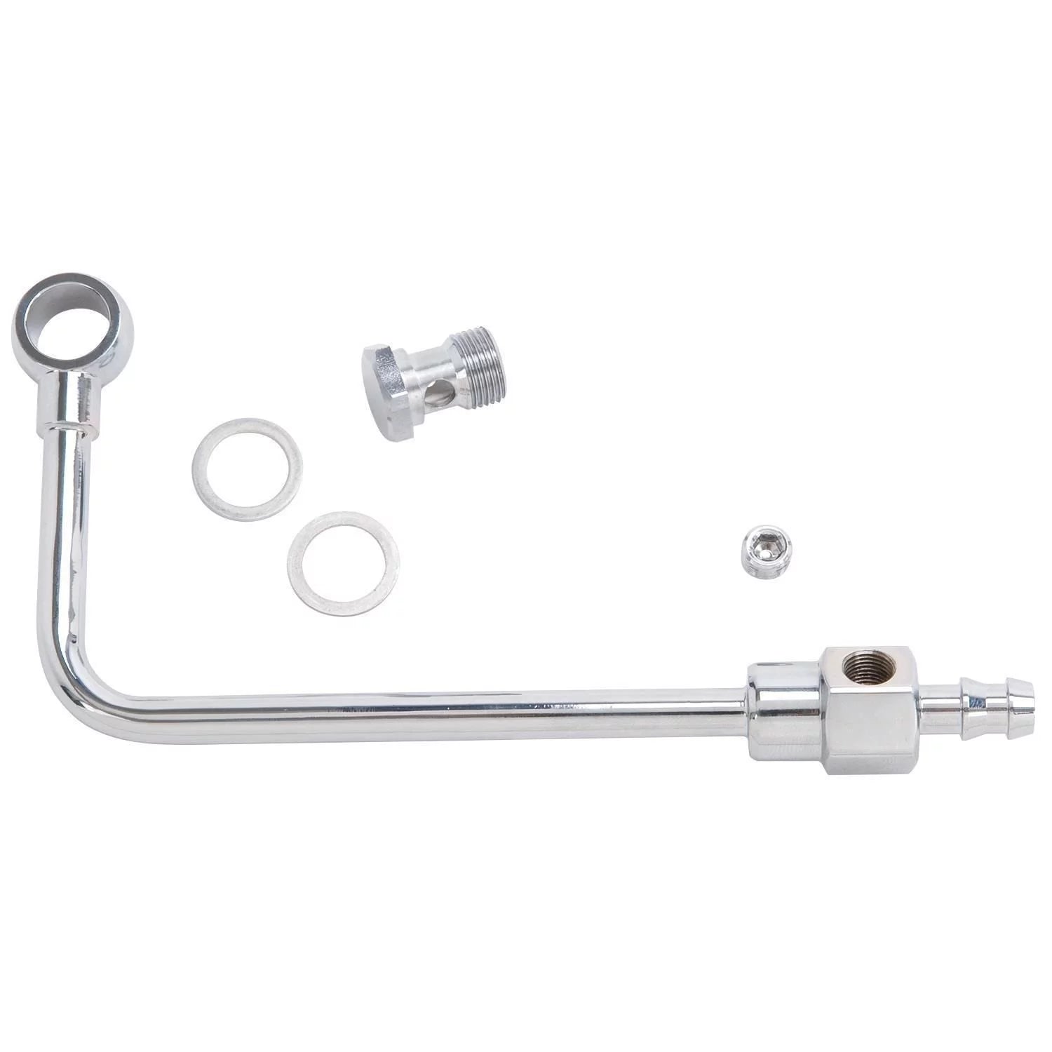Edelbrock 8126 Chrome Sizeteel Fuel Line Kit with 3/8 Barb Fitting