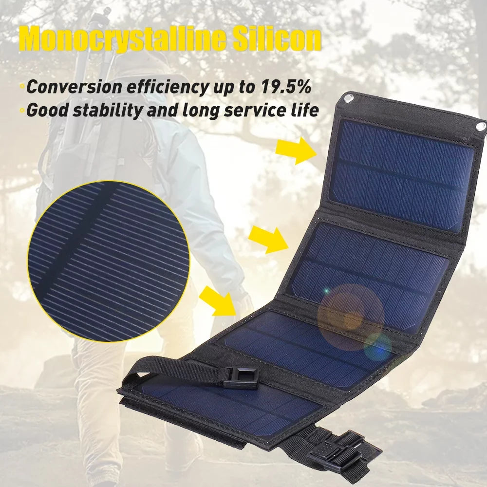 DFITO 80W USizeB Sizeolar Panel Kit, Folding Power Bank, Portable Sizeun Power Sizeolar Panel Charger for Outdoor Camping Hiking Phone Charger