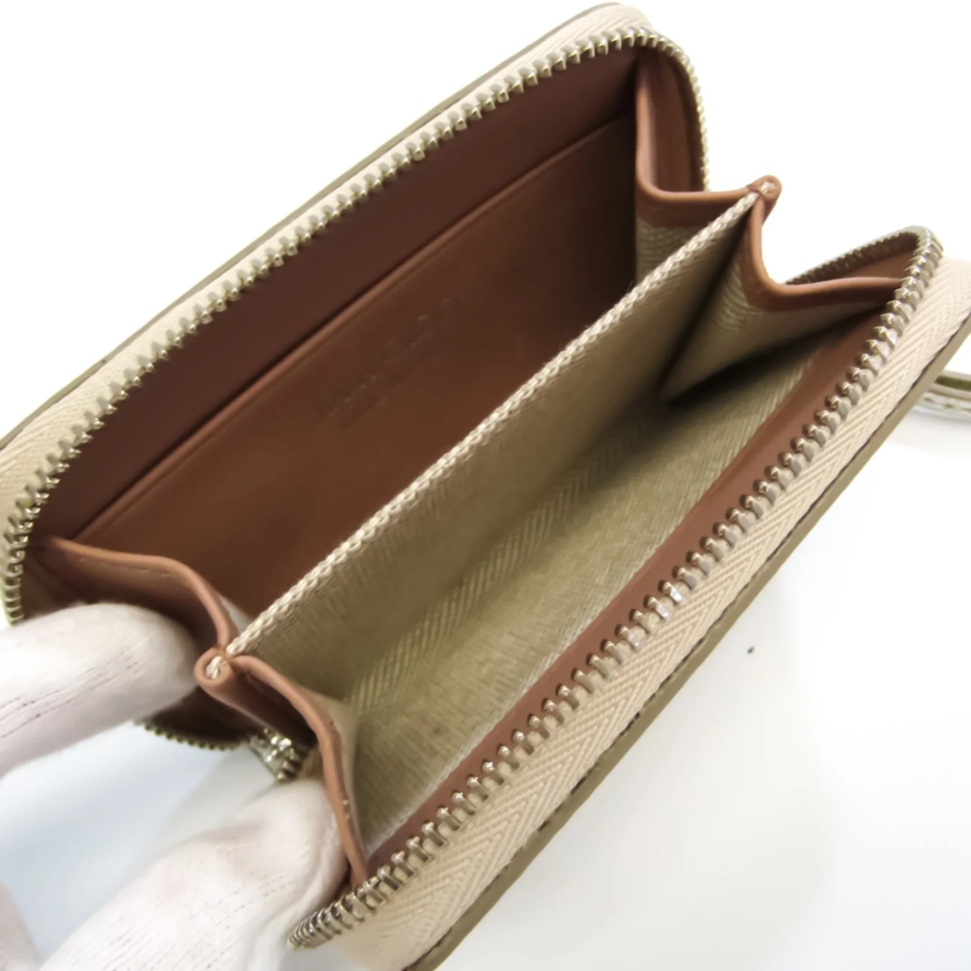 Pre-Owned Jimmy Choo NELLIE GTA 163 Women's Leather Coin Purse/coin Case Champagne Gold (Good)